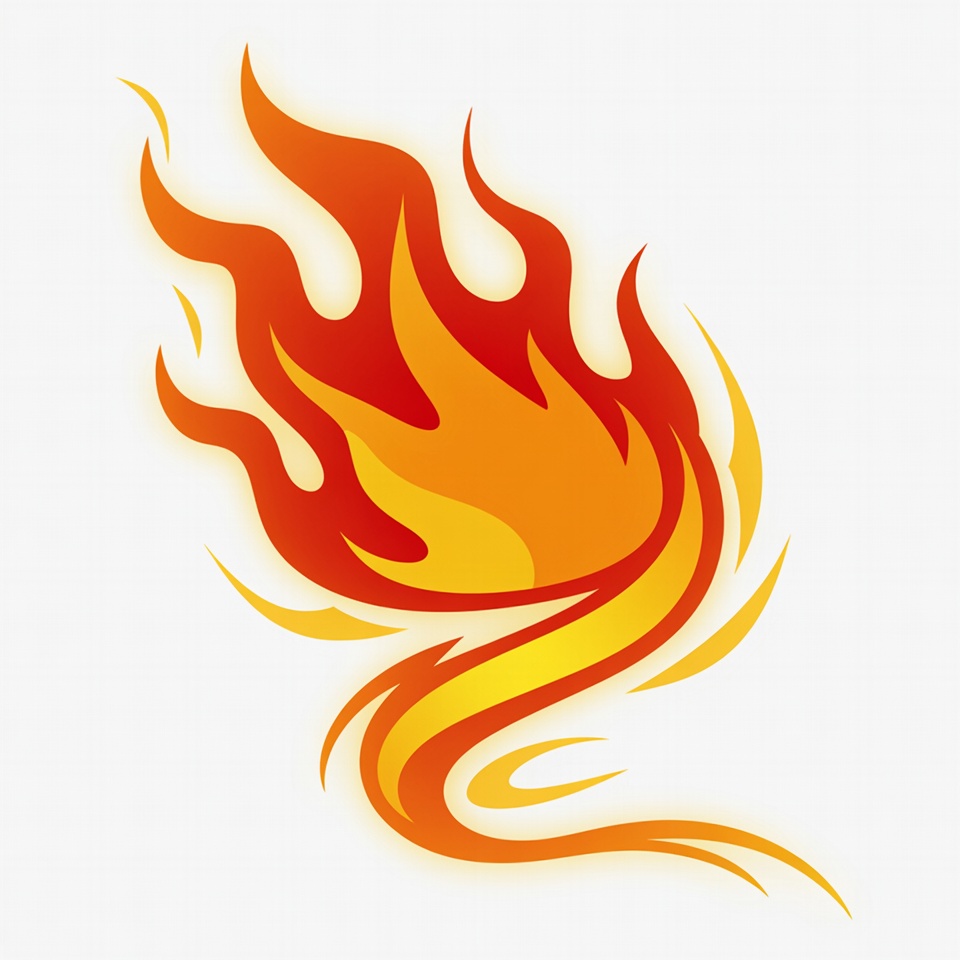 Fiery flame illustration Fiery flame illustration