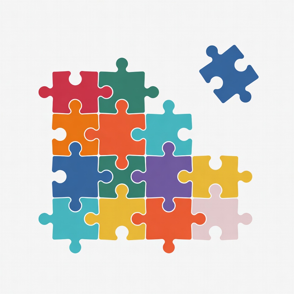 Colorful Jigsaw Puzzle Pieces Illustration Colorful Jigsaw Puzzle Pieces Illustration