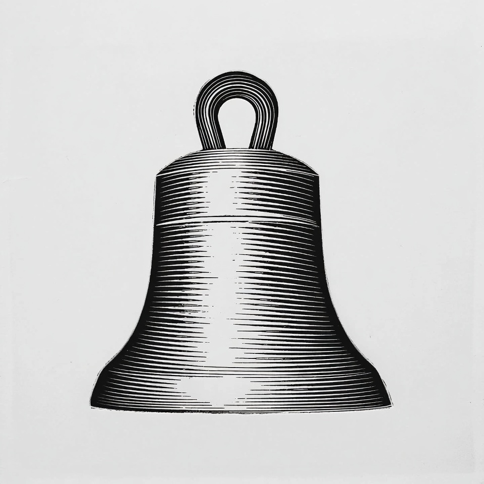 Black line art bell Black line art bell