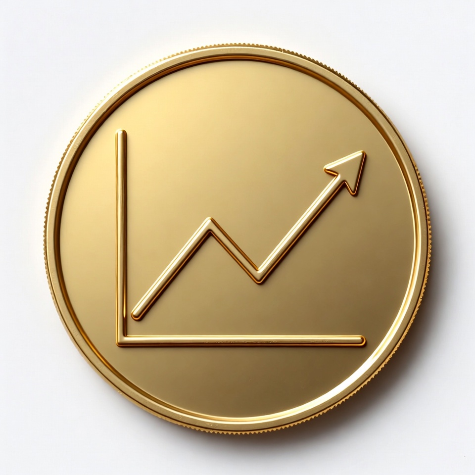 Gold Coin with Upward Graph Gold Coin with Upward Graph