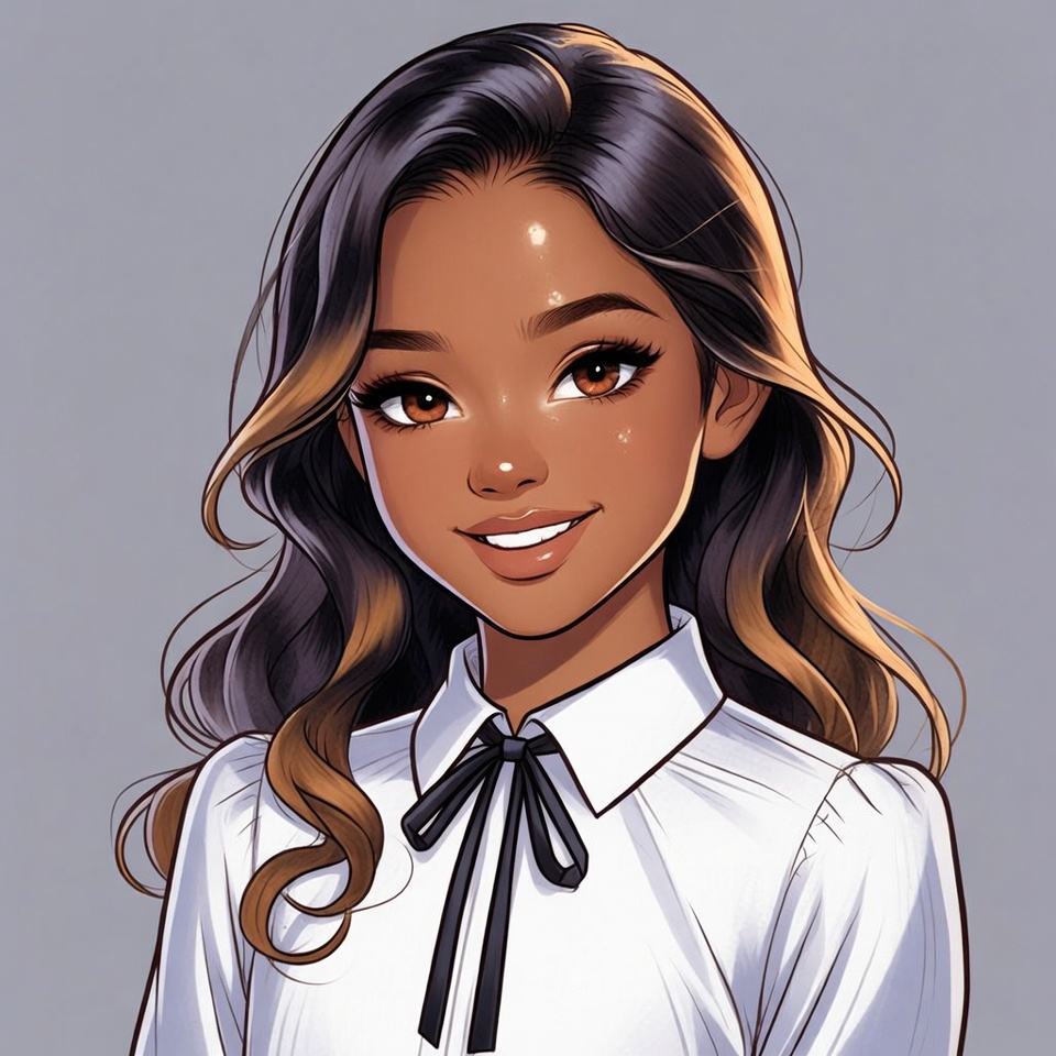 Smiling Asian girl in white collared shirt Smiling Asian girl in white collared shirt