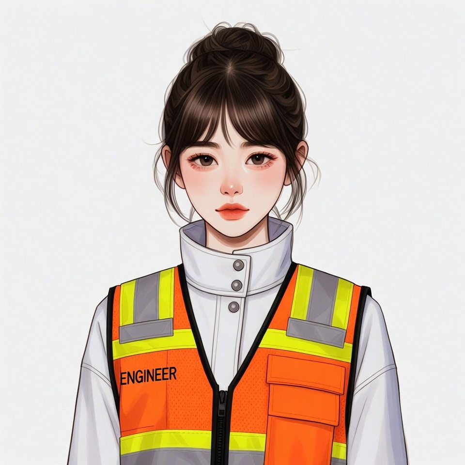 Asian woman engineer in safety vest Asian woman engineer in safety vest