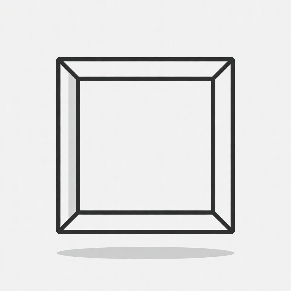 3D Square Frame Outline 3D Square Frame Outline