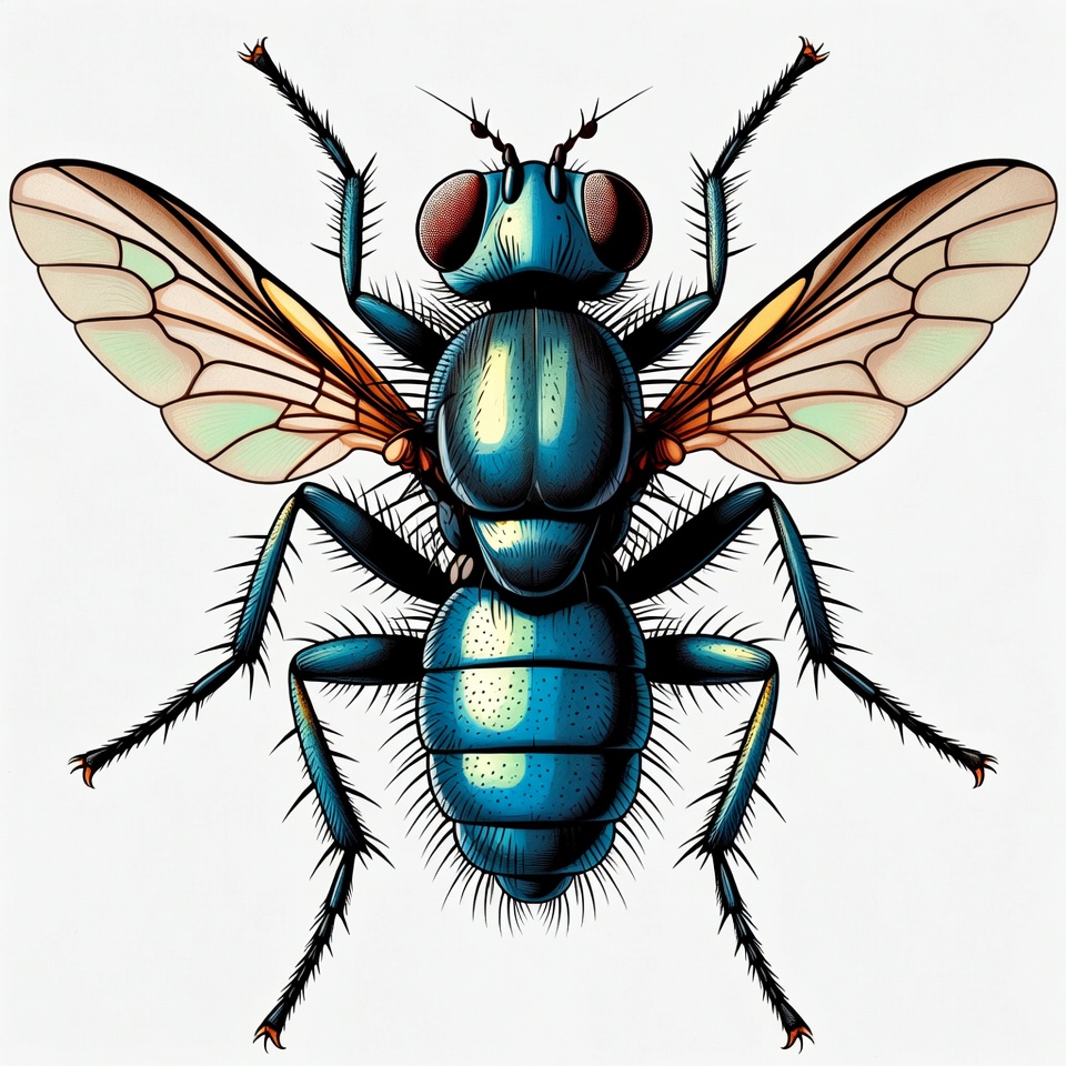 Blue Fly Illustration Blue Fly Illustration