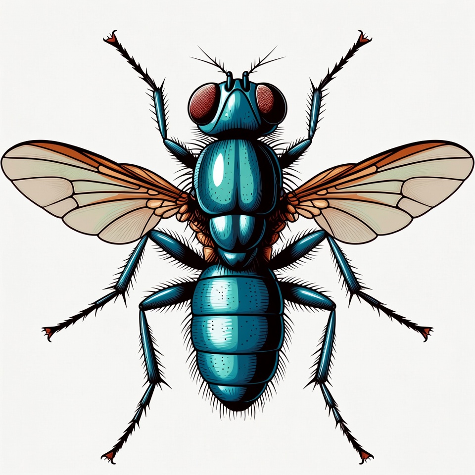 Blue Fly Illustration Blue Fly Illustration
