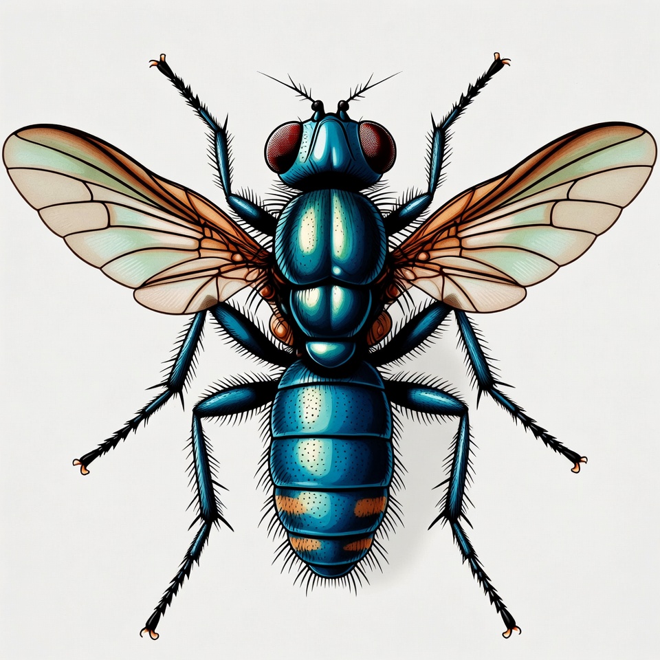 Blue Fly Illustration Blue Fly Illustration