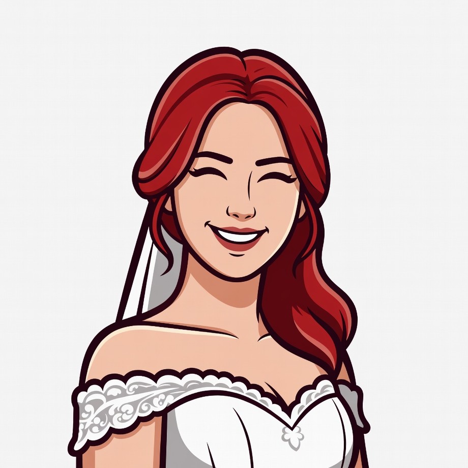 Smiling Asian bride illustration Smiling Asian bride illustration