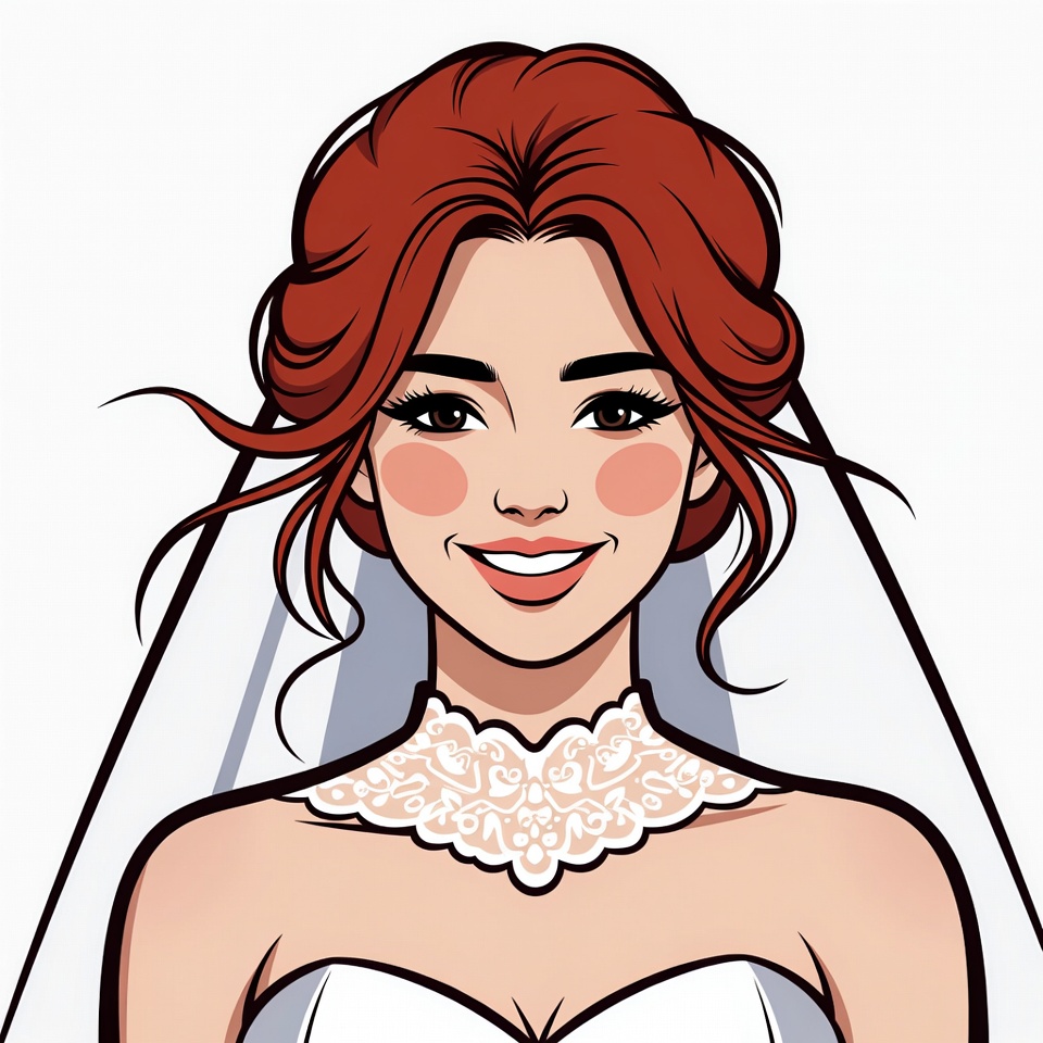 Bride with Red Updo Hairstyle Bride with Red Updo Hairstyle