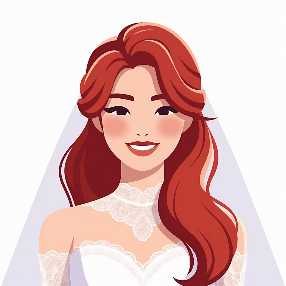 Bride with Red Hair and Veil Bride with Red Hair and Veil