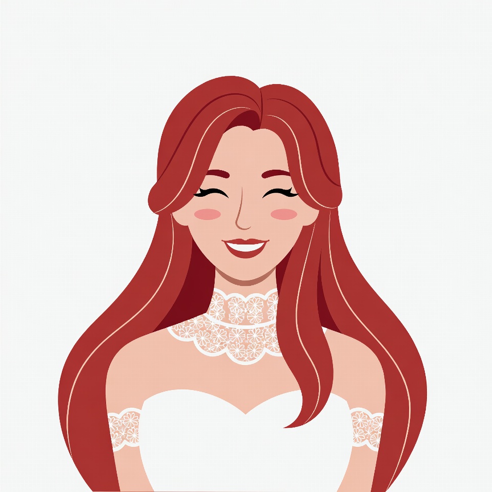 Smiling bride with red hair Smiling bride with red hair
