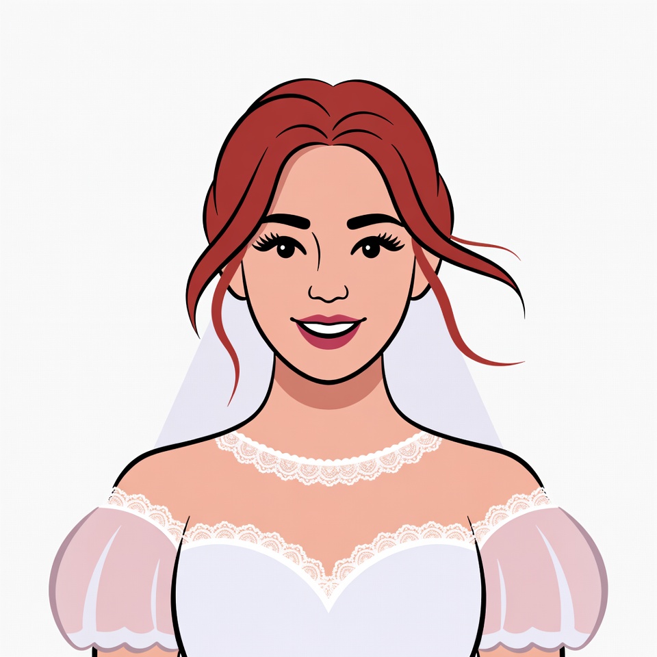 Bride with red hair smiling Bride with red hair smiling
