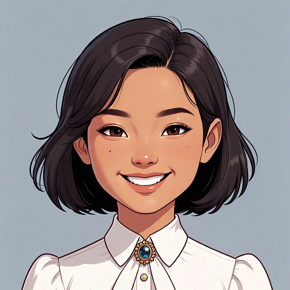 Smiling Asian girl in white blouse Smiling Asian girl in white blouse