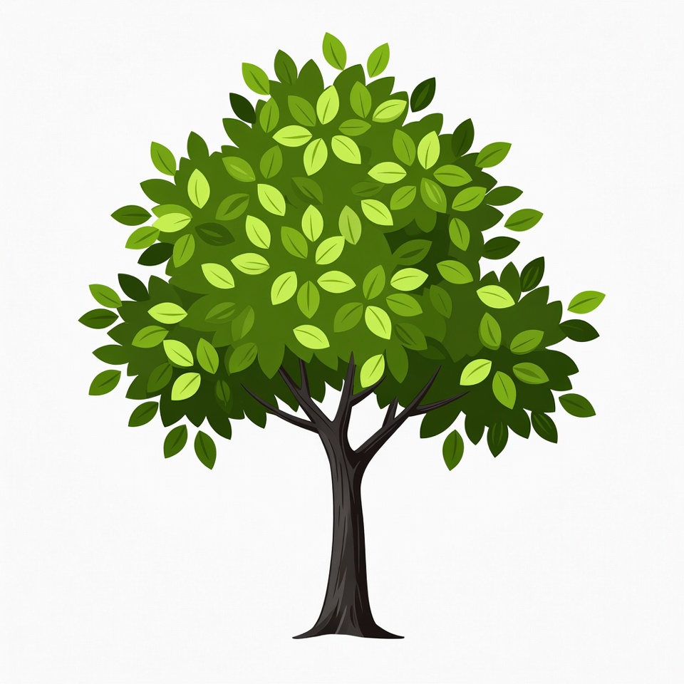 Green leafy tree illustration Green leafy tree illustration