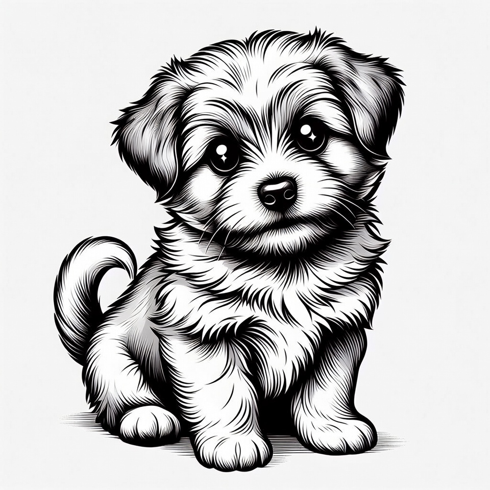Cute fluffy puppy illustration Cute fluffy puppy illustration