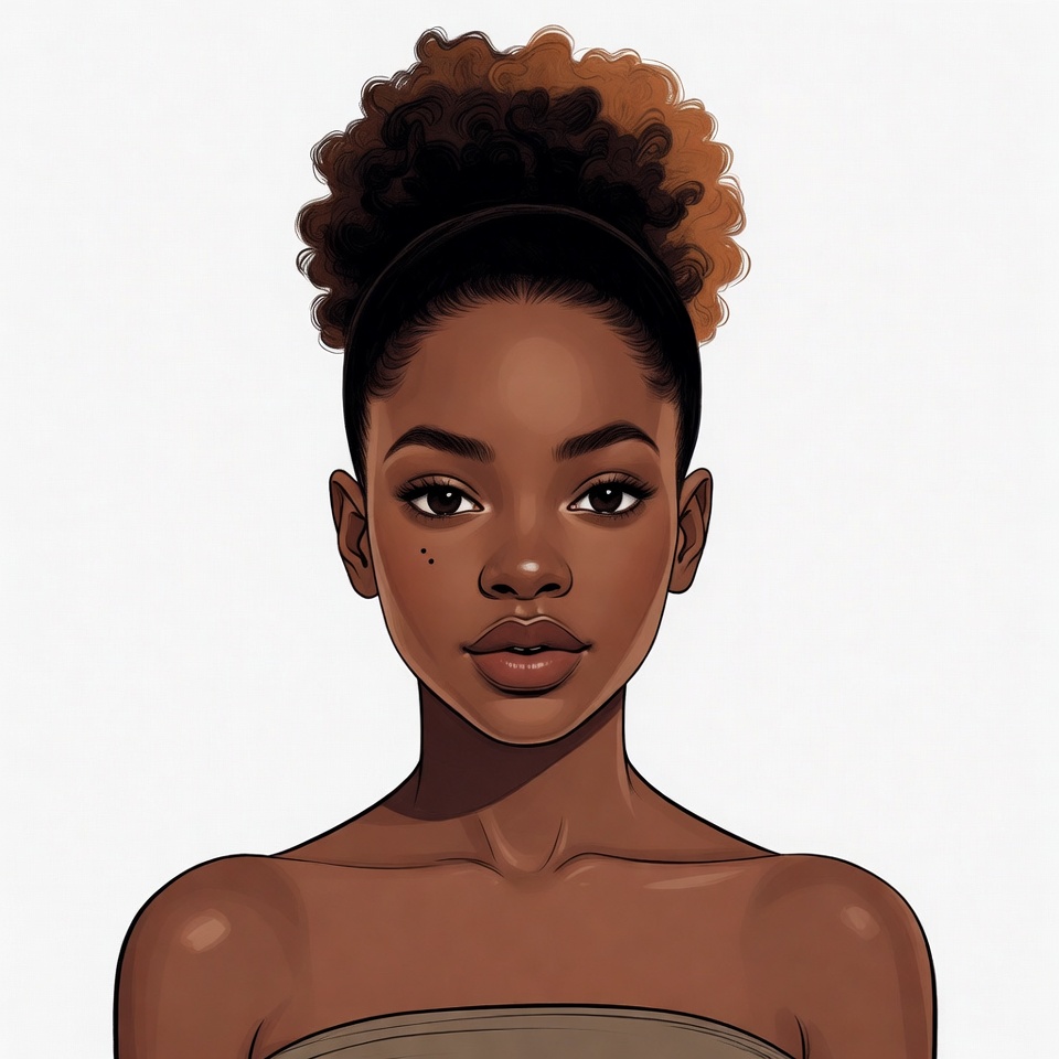 African-American woman with curly afro African-American woman with curly afro