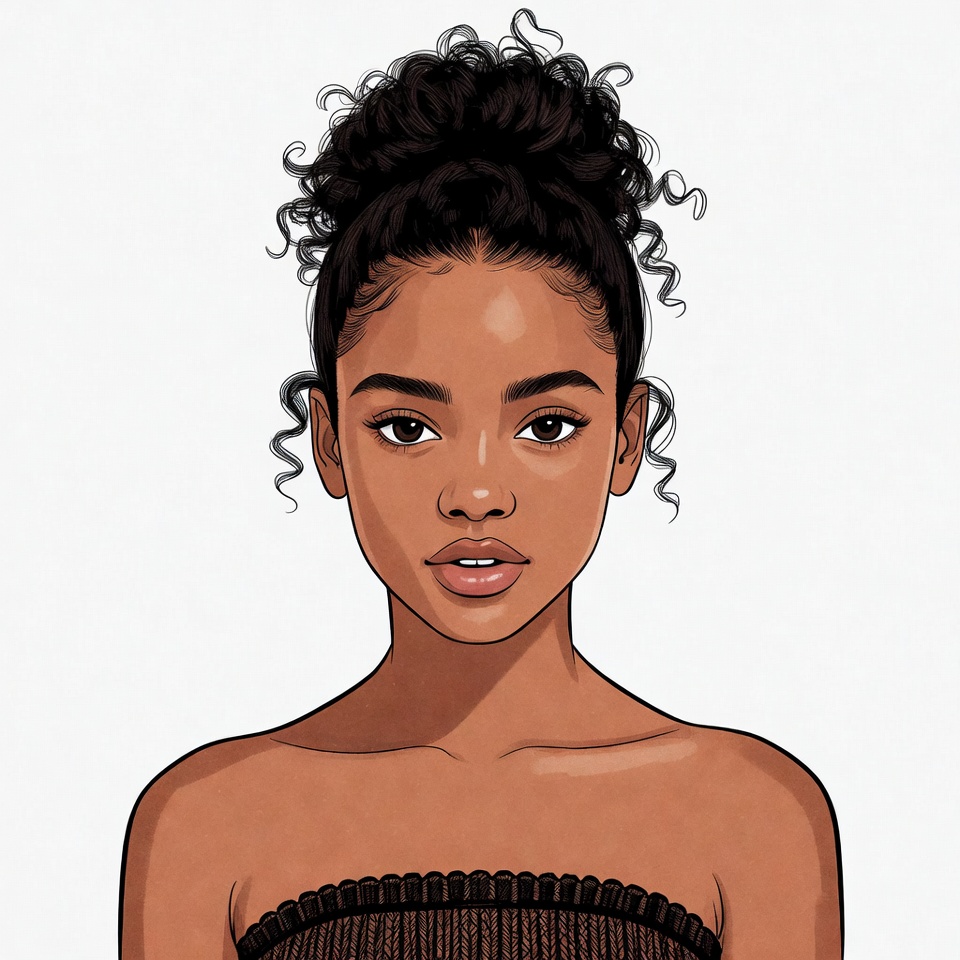 Beautiful Black woman with curly updo Beautiful Black woman with curly updo