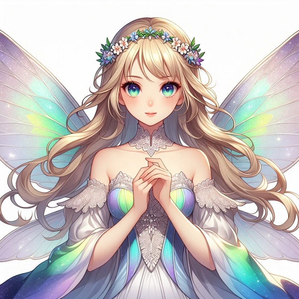 Blonde fairy girl with wings Blonde fairy girl with wings