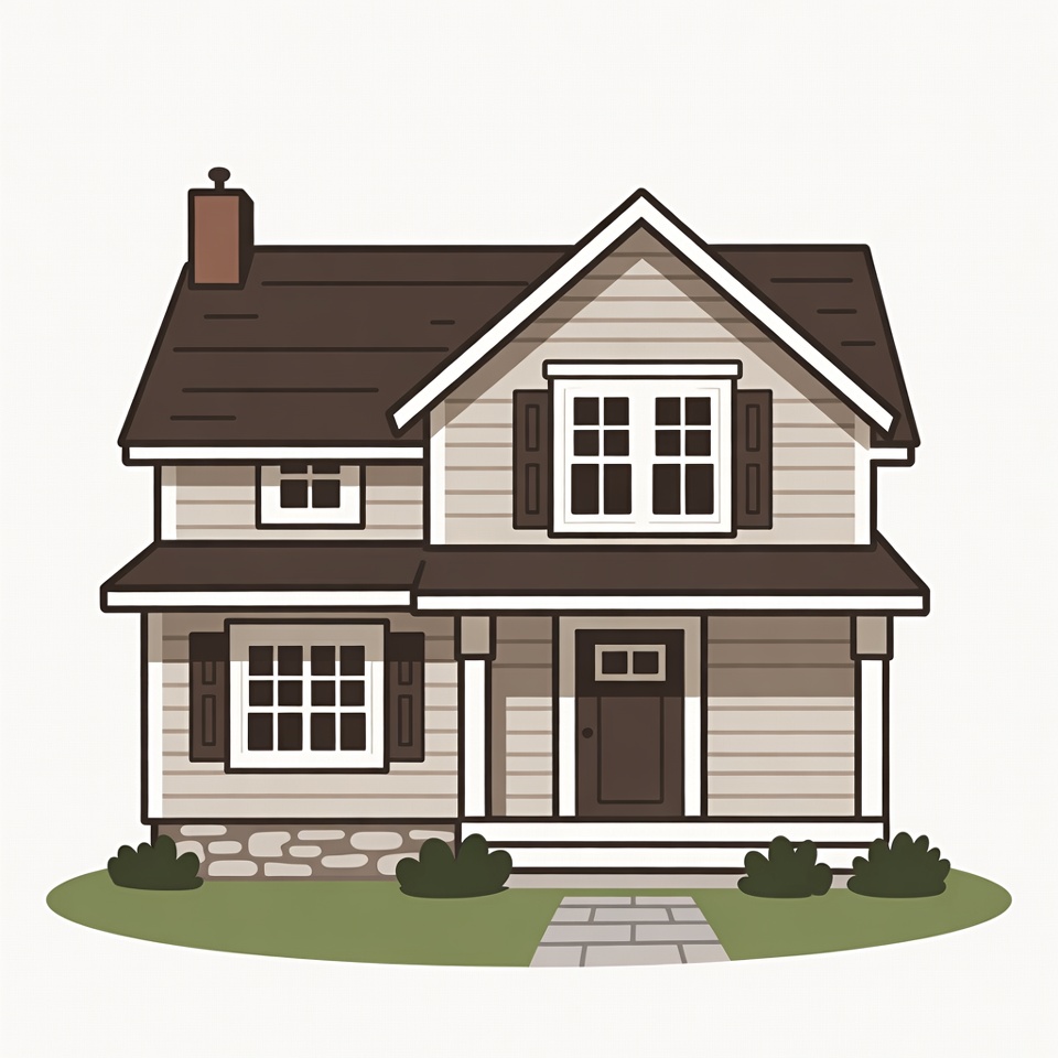 Cartoon House with Porch Cartoon House with Porch