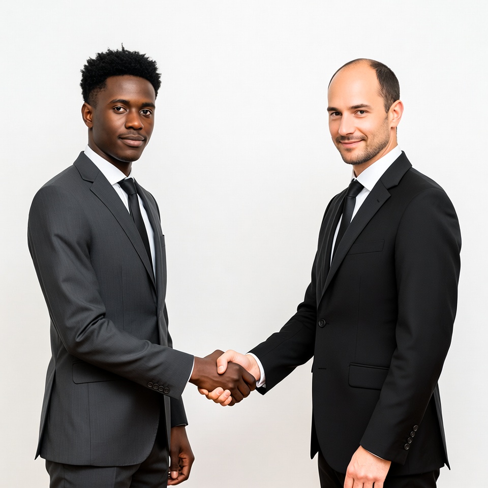 Two men shaking hands in suits Two men shaking hands in suits