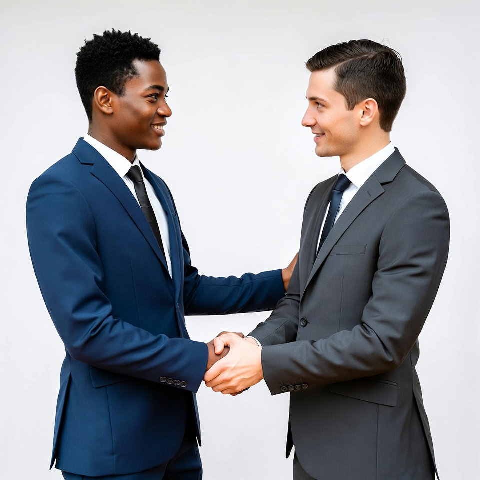 Two men shaking hands in suits Two men shaking hands in suits