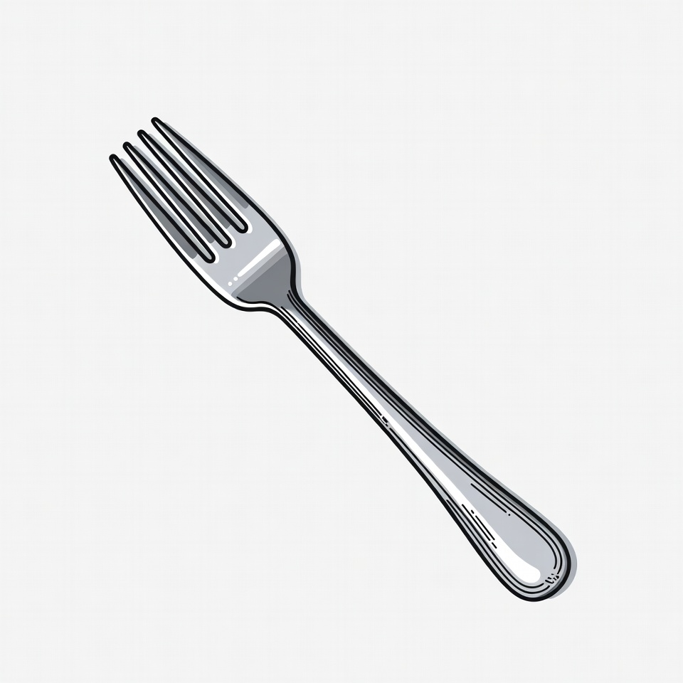 Silver Dinner Fork Illustration Silver Dinner Fork Illustration