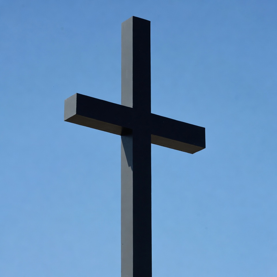 Black Cross Against Blue Sky Black Cross Against Blue Sky