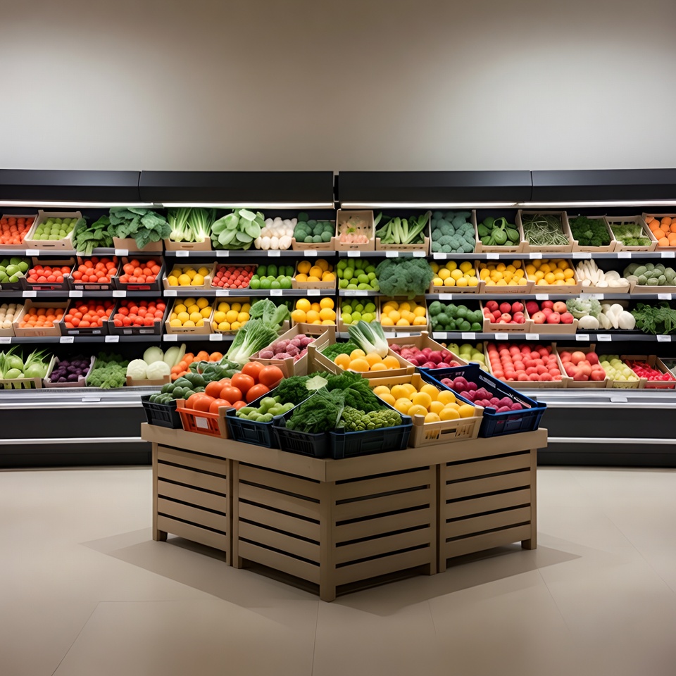 Grocery Store Vegetable Display Grocery Store Vegetable Display