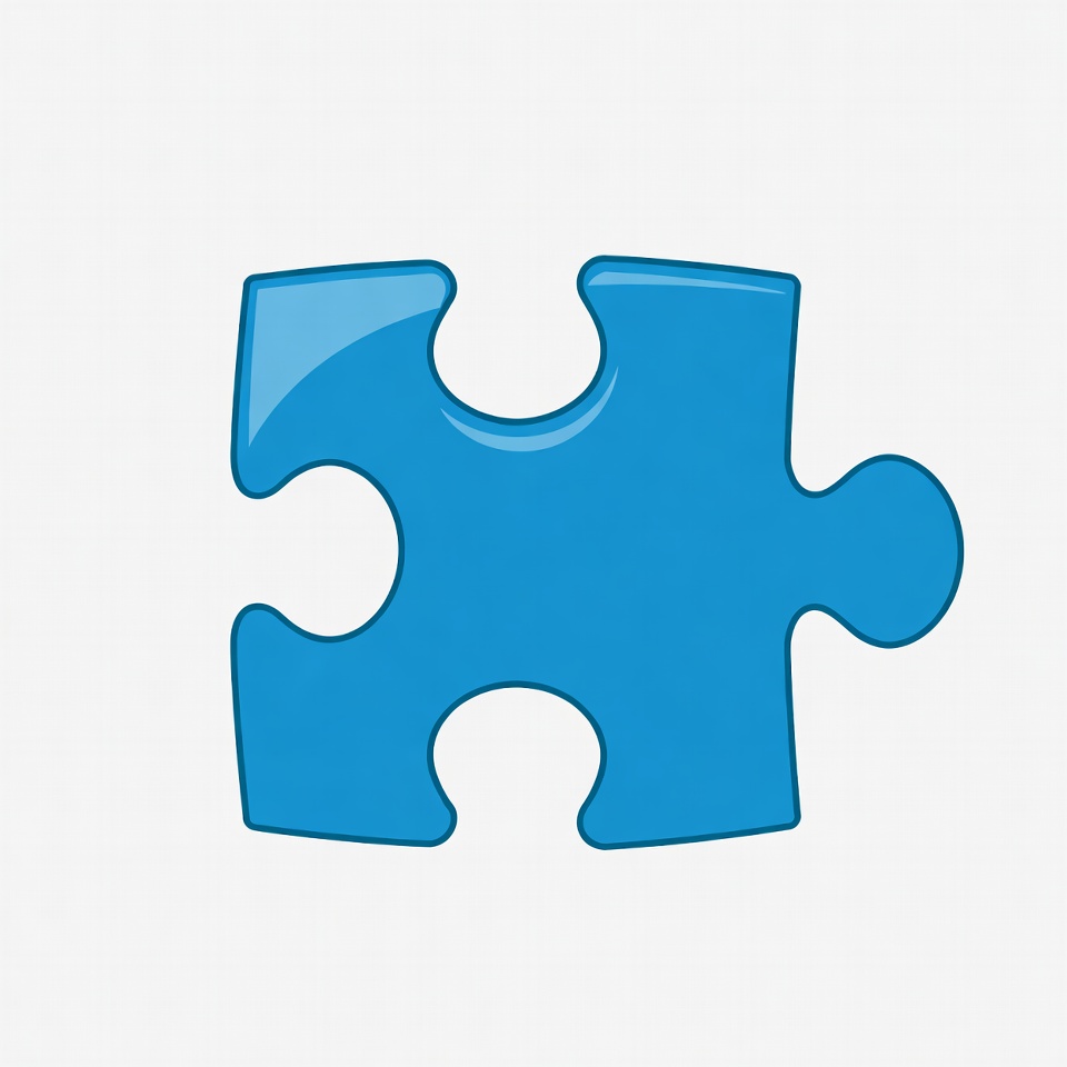Blue puzzle piece illustration Blue puzzle piece illustration
