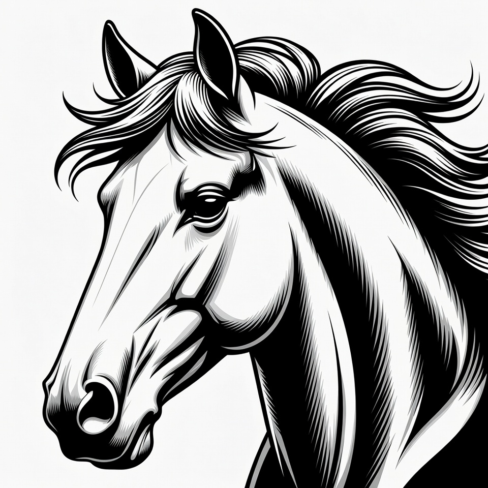 Horse head illustration Horse head illustration