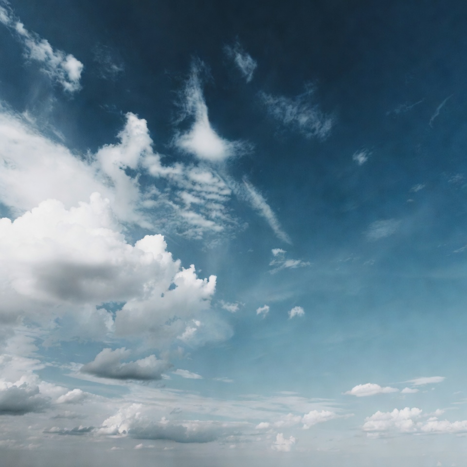 Fluffy white clouds in blue sky Fluffy white clouds in blue sky