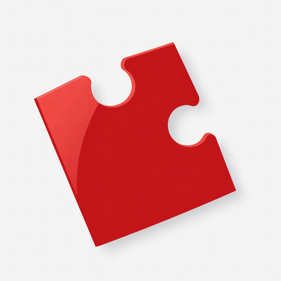 Red puzzle piece illustration Red puzzle piece illustration