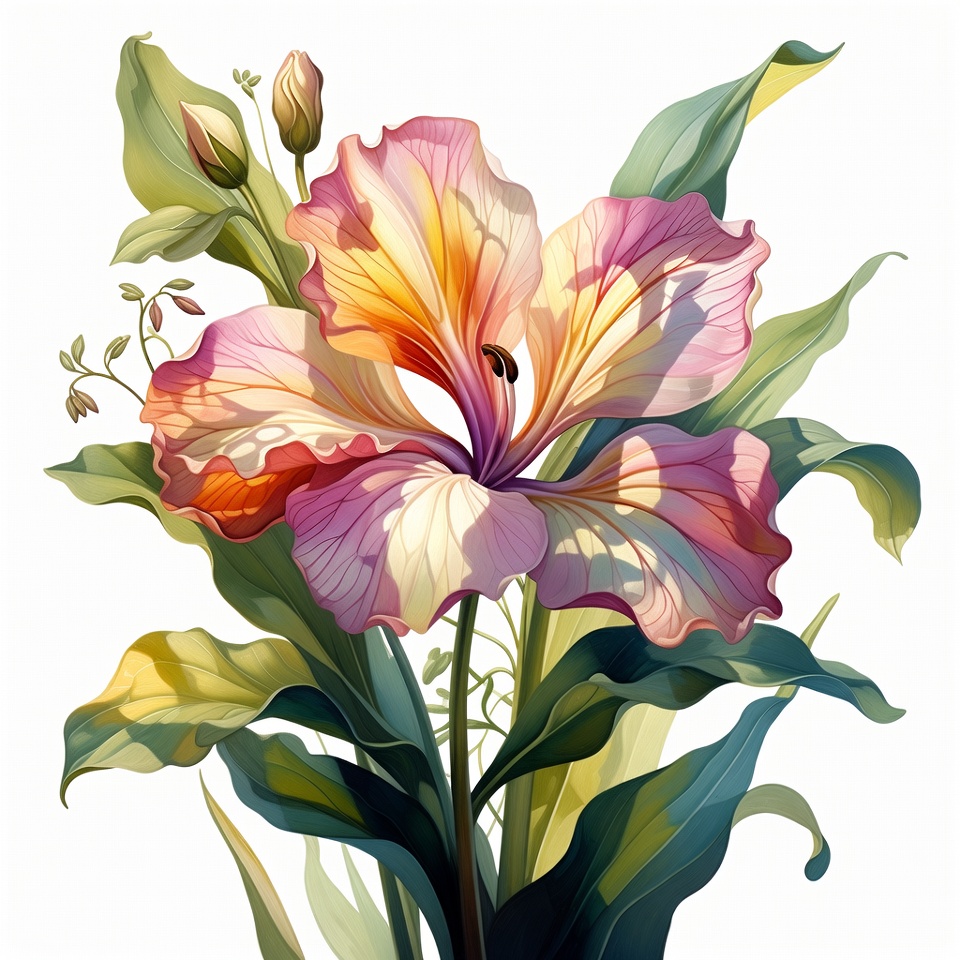 Vibrant Pink Hibiscus Flower Illustration Vibrant Pink Hibiscus Flower Illustration