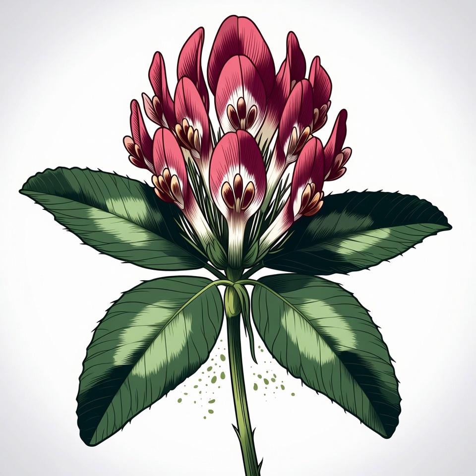 Red Clover Flower Illustration Red Clover Flower Illustration