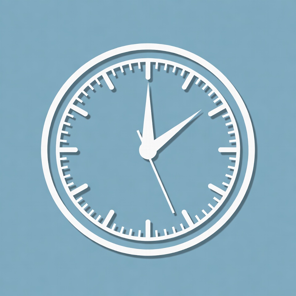 White Clock on Blue Background White Clock on Blue Background