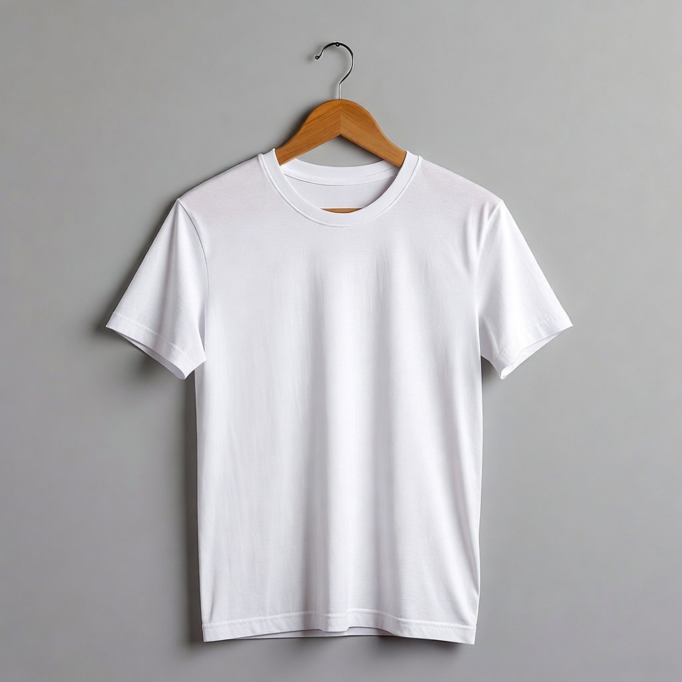 White T-shirt Hanging on Hanger White T-shirt Hanging on Hanger
