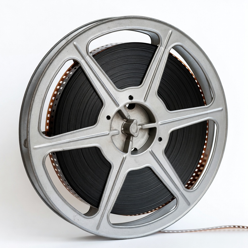Vintage Film Reel on White Background Vintage Film Reel on White Background