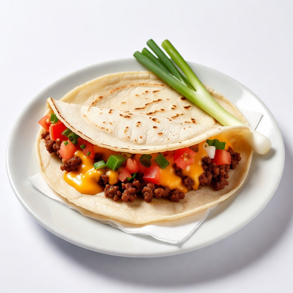 Beef taco with cheese and vegetables Beef taco with cheese and vegetables