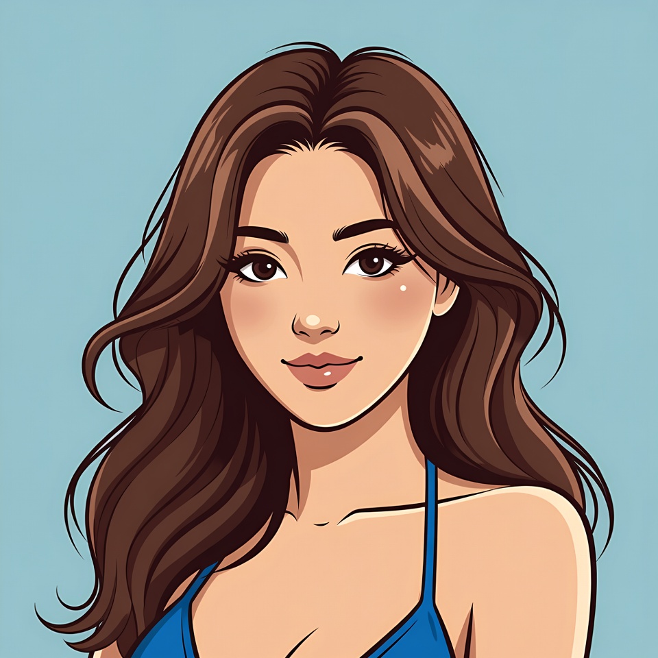 Asian woman with long brown hair Asian woman with long brown hair