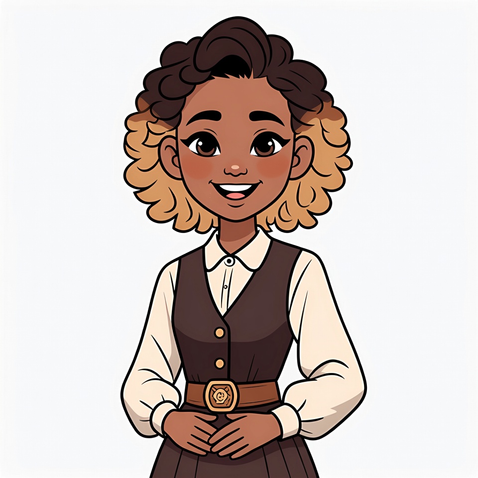 Smiling African-American woman in vest Smiling African-American woman in vest