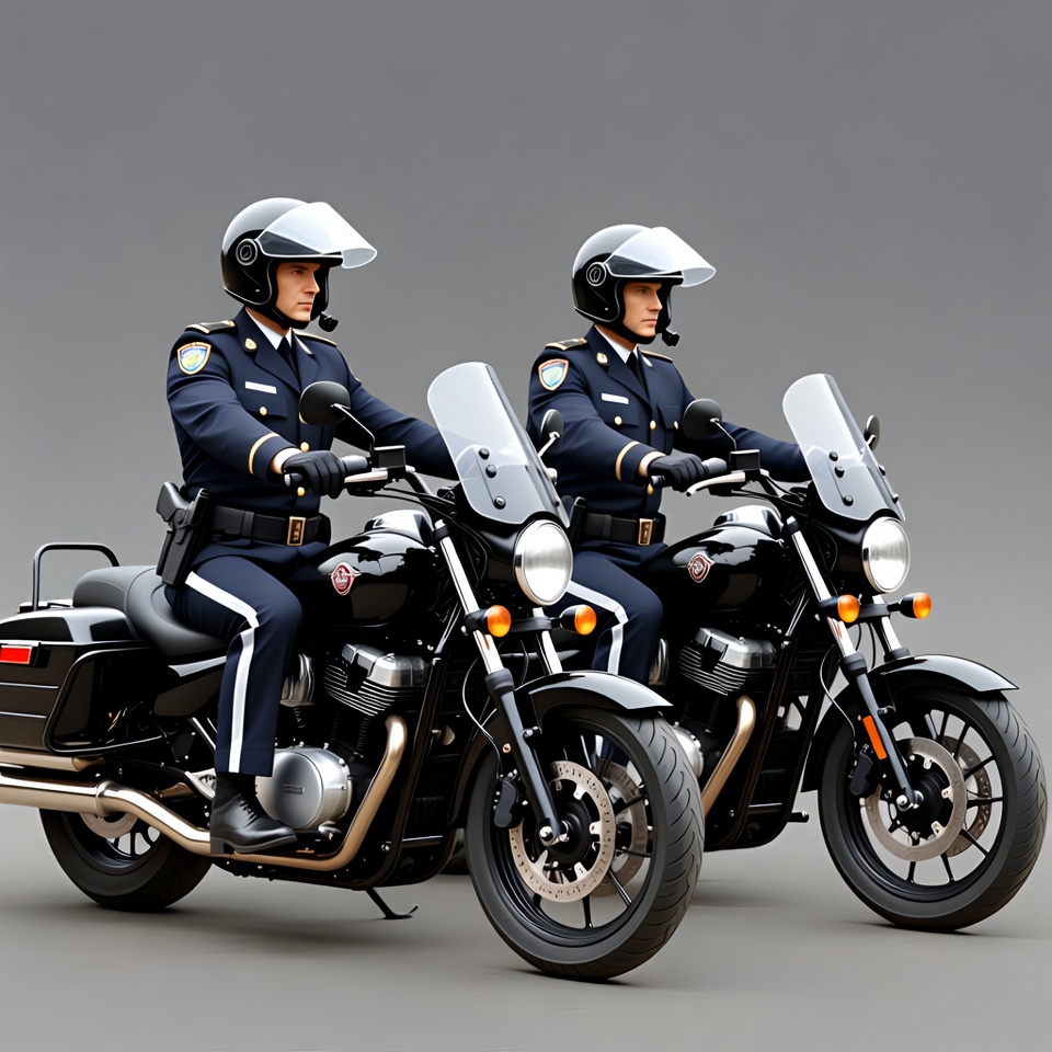 Two police officers on motorcycles Two police officers on motorcycles