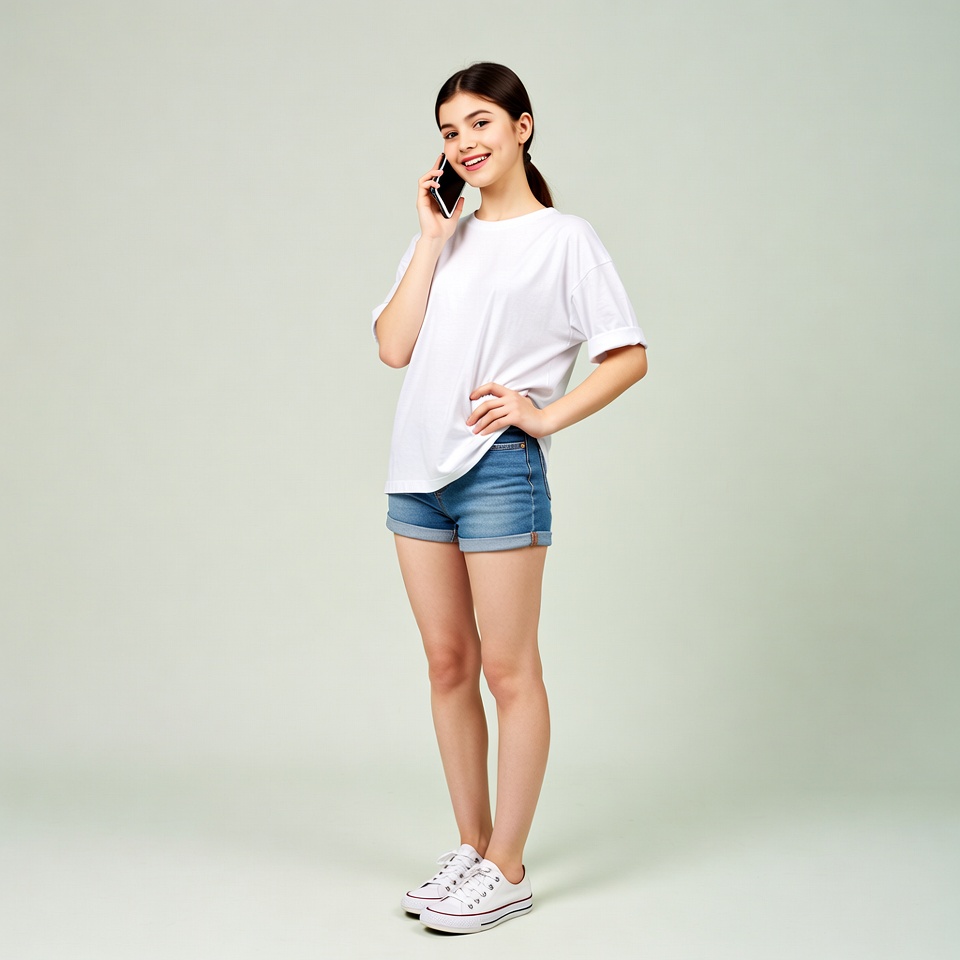 Teen girl talking on phone Teen girl talking on phone