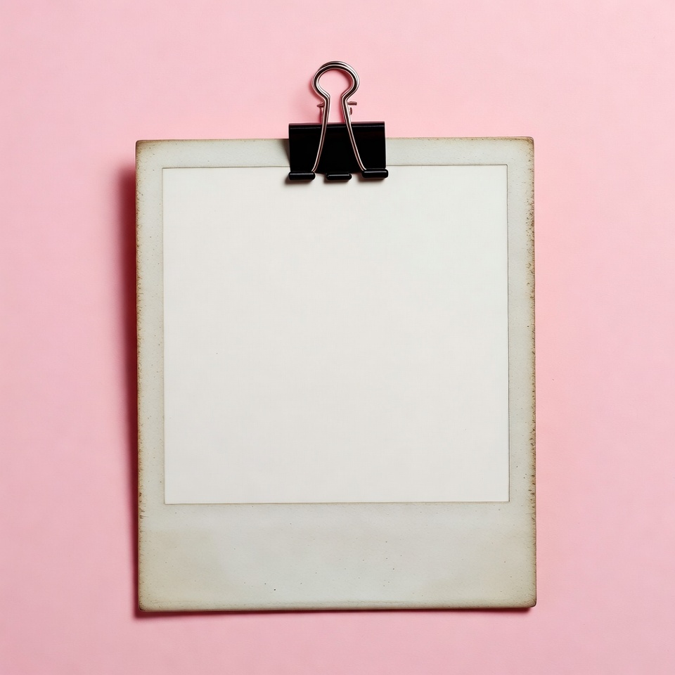Blank Polaroid photo clipped on pink background Blank Polaroid photo clipped on pink background