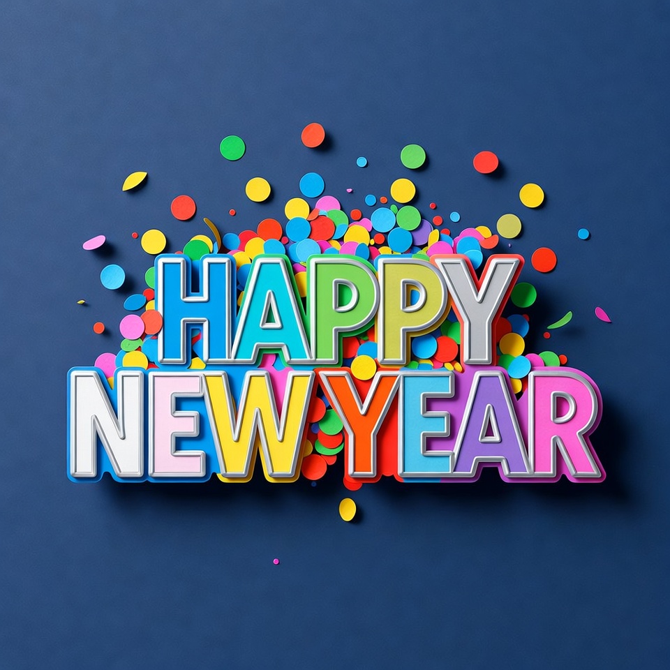 Happy New Year confetti illustration Happy New Year confetti illustration