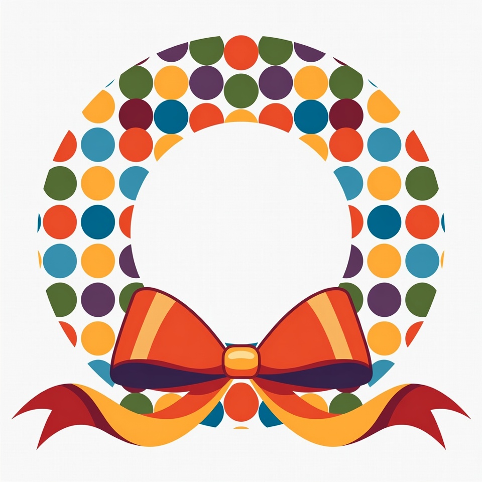 Colorful Polka Dot Wreath with Bow Colorful Polka Dot Wreath with Bow