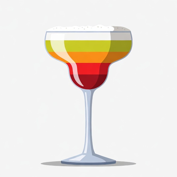 Layered Margarita Glass Illustration Layered Margarita Glass Illustration