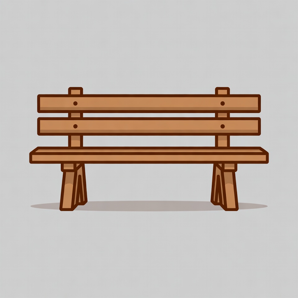 Wooden Park Bench Illustration Wooden Park Bench Illustration