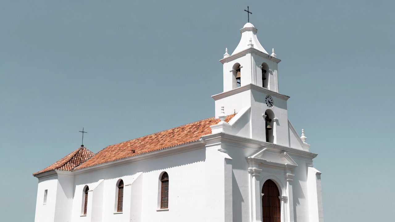 White Church with Red Tile Roof White Church with Red Tile Roof