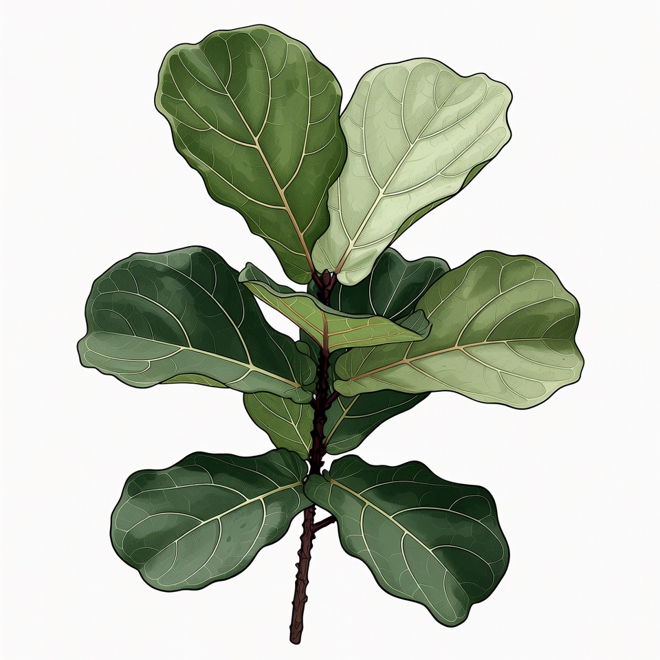 Fiddle Leaf Fig Plant Illustration Fiddle Leaf Fig Plant Illustration