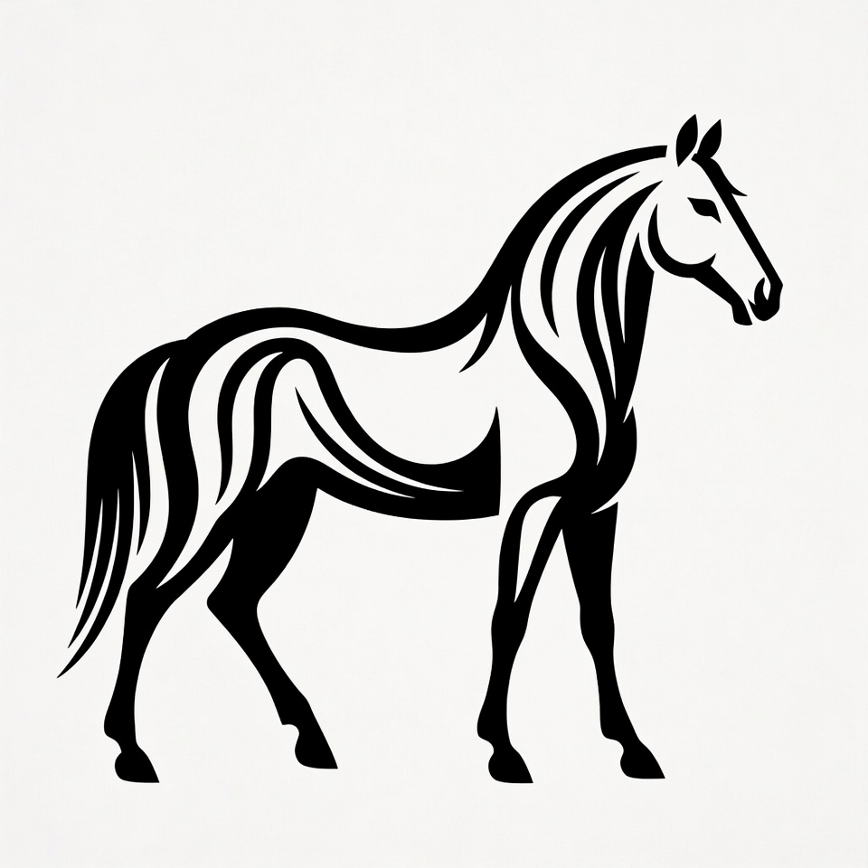 Black tribal horse illustration Black tribal horse illustration