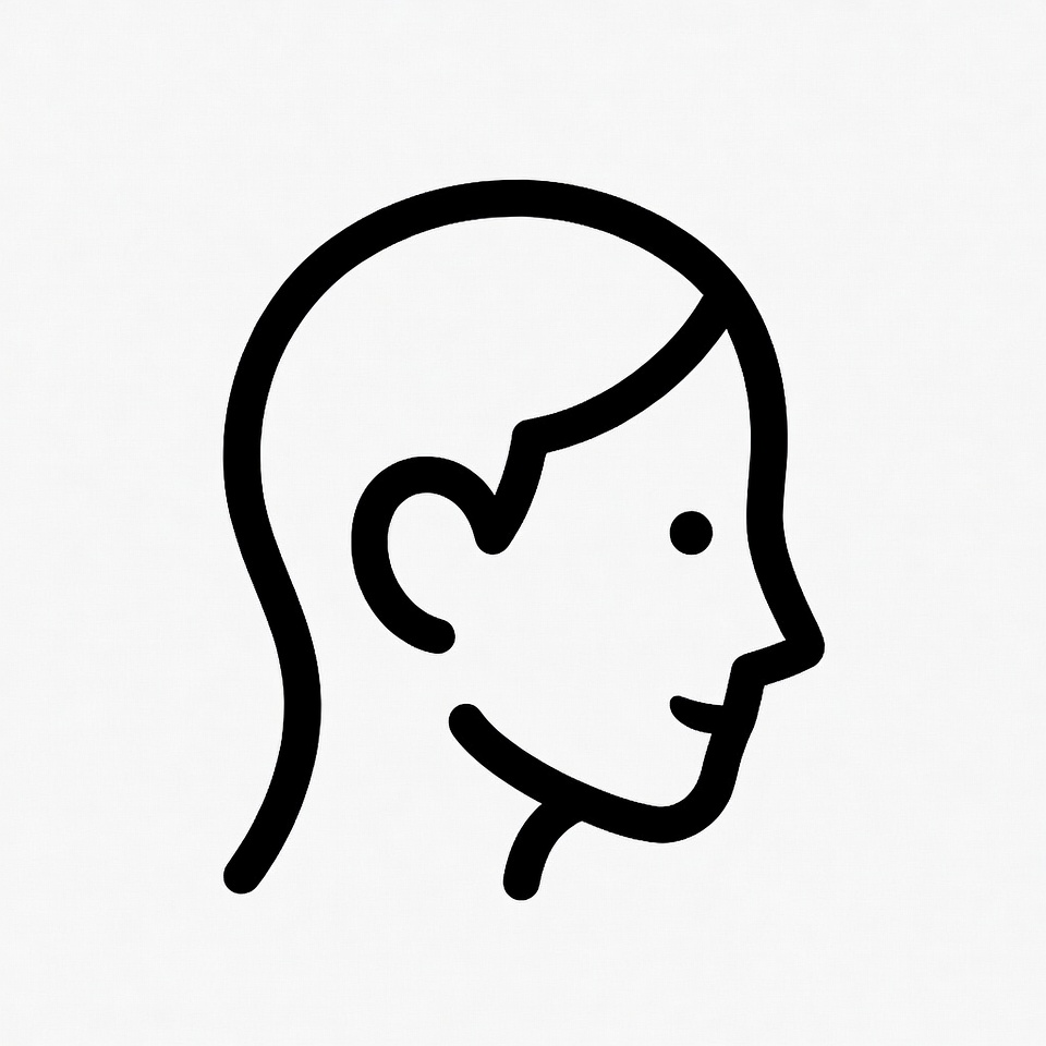 Profile view smiling face icon Profile view smiling face icon